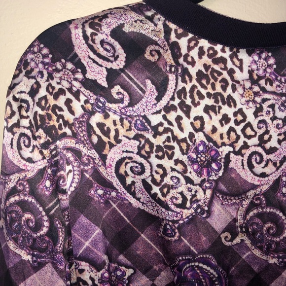 St. John Silk Purple Cardigan Shirt Blouse 12 - Picture 5 of 5